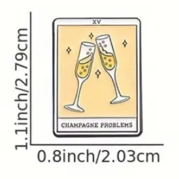 CHAMPAGNE PROBLEMS YELLOW TAROT CARD PIN - TAYLOR PIN - Picture 2 of 9